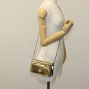 VERSACE Chain Shoulder Bag Patent leather Gold Auth 108490V-21