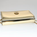VERSACE Chain Shoulder Bag Patent leather Gold Auth 108490V-6