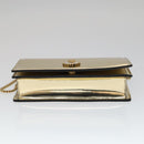 VERSACE Chain Shoulder Bag Patent leather Gold Auth 108490V-9