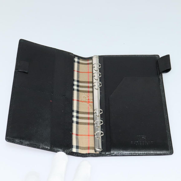 BURBERRY Day Planner Cover Leather Black Auth 108507