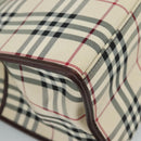 BURBERRY Nova Check Hand Bag Canvas 2way Beige Auth 108520-14