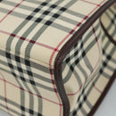 BURBERRY Nova Check Hand Bag Canvas 2way Beige Auth 108520-15