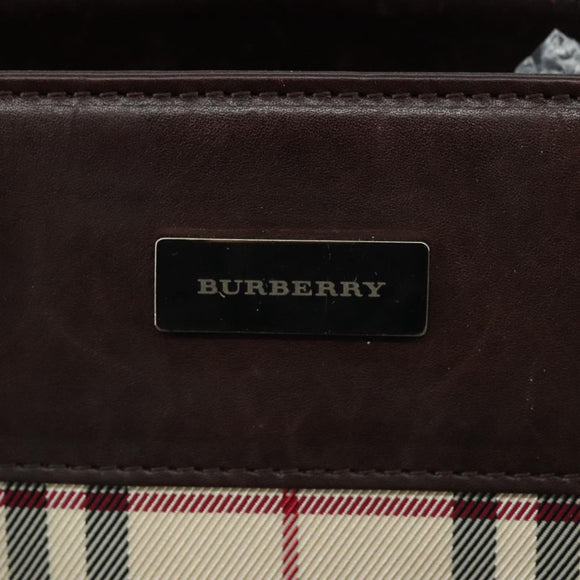 BURBERRY Nova Check Hand Bag Canvas 2way Beige Auth 108520