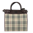 BURBERRY Nova Check Hand Bag Canvas 2way Beige Auth 108520-13