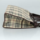 BURBERRY Nova Check Hand Bag Canvas 2way Beige Auth 108520-3