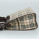 BURBERRY Nova Check Hand Bag Canvas 2way Beige Auth 108520-4