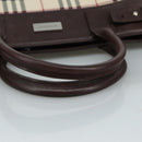 BURBERRY Nova Check Hand Bag Canvas 2way Beige Auth 108520-7