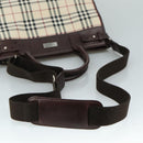 BURBERRY Nova Check Hand Bag Canvas 2way Beige Auth 108520-9