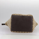 GUCCI GG Canvas Web Sherry Line Tote Bag Beige Silver 131230 Auth 108527-6