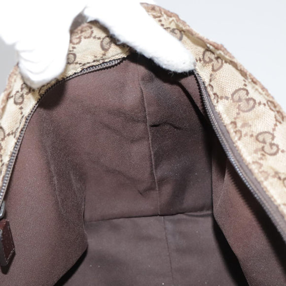 GUCCI GG Canvas Web Sherry Line Tote Bag Beige Silver 131230 Auth 108527