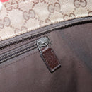 GUCCI GG Canvas Web Sherry Line Tote Bag Beige Silver 131230 Auth 108527-23