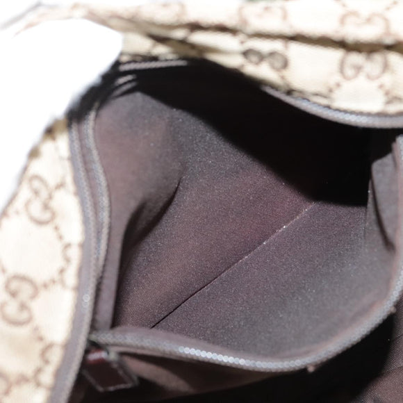 GUCCI GG Canvas Web Sherry Line Tote Bag Beige Silver 131230 Auth 108527