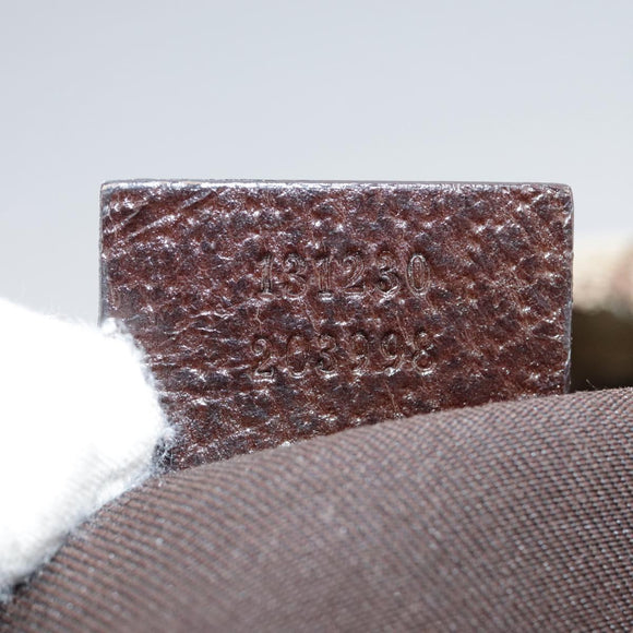 GUCCI GG Canvas Web Sherry Line Tote Bag Beige Silver 131230 Auth 108527