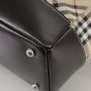 BURBERRY Nova Check Blue Label Hand Bag Canvas Beige Auth 108566-15