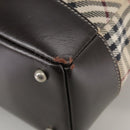 BURBERRY Nova Check Blue Label Hand Bag Canvas Beige Auth 108566-9