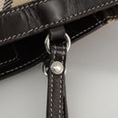 BURBERRY Nova Check Blue Label Hand Bag Canvas Beige Auth 108566-10