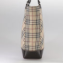 BURBERRY Nova Check Blue Label Hand Bag Canvas Beige Auth 108566-4
