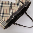 BURBERRY Nova Check Blue Label Hand Bag Canvas Beige Auth 108566-6