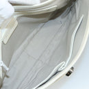 BURBERRY Nova Check Shoulder Bag Canvas Leather Beige White Silver Auth 108570-12