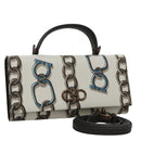 Salvatore Ferragamo Gancini Shoulder Wallet Leather White Auth 108583V-1