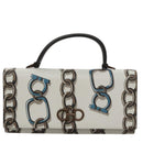 Salvatore Ferragamo Gancini Shoulder Wallet Leather White Auth 108583V-13