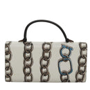 Salvatore Ferragamo Gancini Shoulder Wallet Leather White Auth 108583V-2