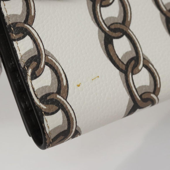 Salvatore Ferragamo Gancini Shoulder Wallet Leather White Auth 108583V