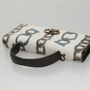 Salvatore Ferragamo Gancini Shoulder Wallet Leather White Auth 108583V-7