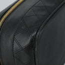 CHANEL Bicolore Vanity Hand Bag Leather Black Gold CC Auth 108585-14