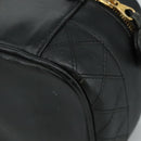 CHANEL Bicolore Vanity Hand Bag Leather Black Gold CC Auth 108585-15