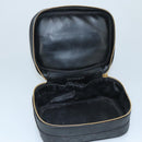 CHANEL Bicolore Vanity Hand Bag Leather Black Gold CC Auth 108585-10