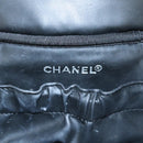 CHANEL Bicolore Vanity Hand Bag Leather Black Gold CC Auth 108585-18