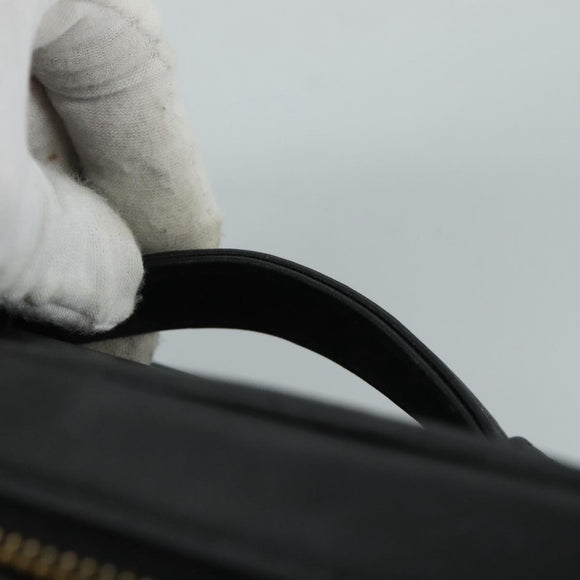 CHANEL Bicolore Vanity Hand Bag Leather Black Gold CC Auth 108585