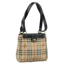 Burberrys Nova Check Shoulder Bag PVC Leather Beige Auth 108592-1