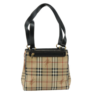 Burberrys Nova Check Shoulder Bag PVC Leather Beige Auth 108592 - 0