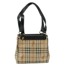 Burberrys Nova Check Shoulder Bag PVC Leather Beige Auth 108592-2