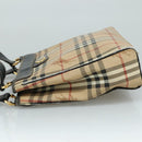 Burberrys Nova Check Shoulder Bag PVC Leather Beige Auth 108592-4