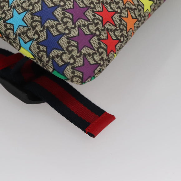 GUCCI GG Supreme Sherry Line Backpack PVC Beige Multicolor 550775 Auth 108606V