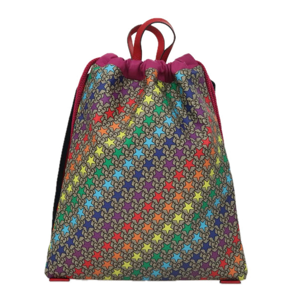 GUCCI GG Supreme Sherry Line Backpack PVC Beige Multicolor 550775 Auth 108606V