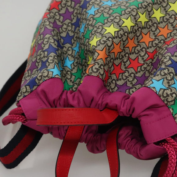 GUCCI GG Supreme Sherry Line Backpack PVC Beige Multicolor 550775 Auth 108606V