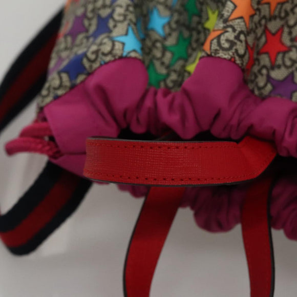 GUCCI GG Supreme Sherry Line Backpack PVC Beige Multicolor 550775 Auth 108606V