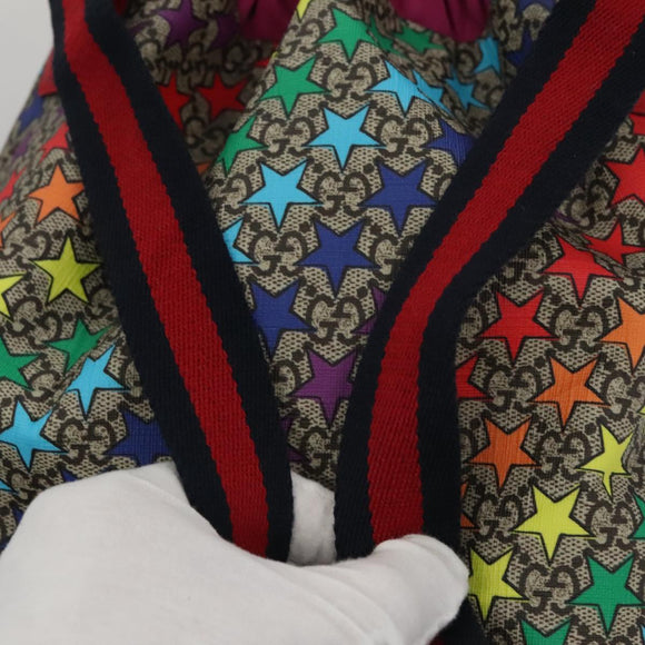 GUCCI GG Supreme Sherry Line Backpack PVC Beige Multicolor 550775 Auth 108606V