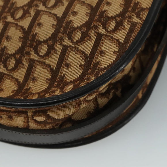 Christian Dior Trotter Canvas Shoulder Bag Brown Auth 108645V