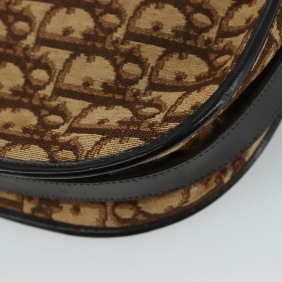 Christian Dior Trotter Canvas Shoulder Bag Brown Auth 108645V