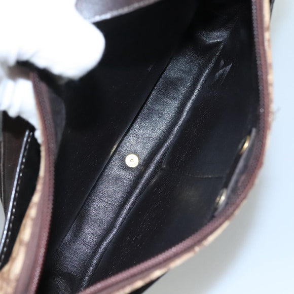 Christian Dior Trotter Canvas Shoulder Bag Brown Auth 108645V