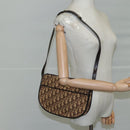 Christian Dior Trotter Canvas Shoulder Bag Brown Auth 108645V-23