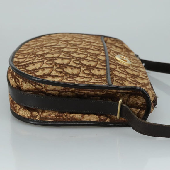 Christian Dior Trotter Canvas Shoulder Bag Brown Auth 108645