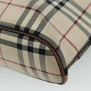 BURBERRY Nova Check Hand Bag Canvas Beige Auth 108646-15