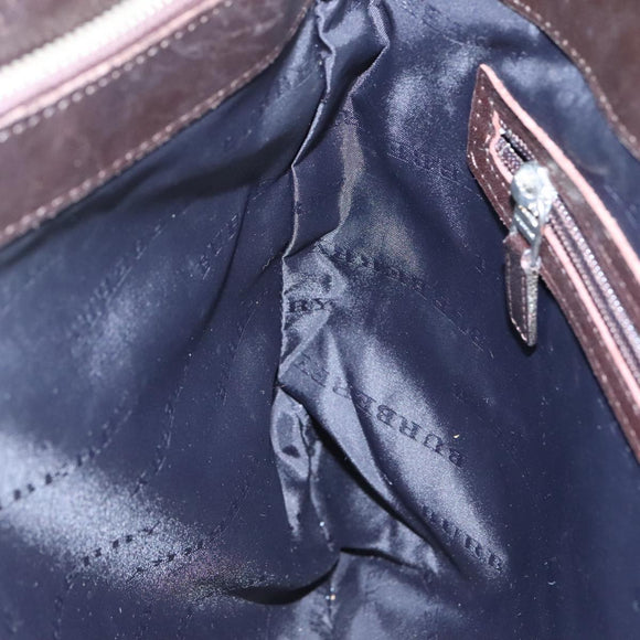 BURBERRY Nova Check Hand Bag Canvas Beige Auth 108646