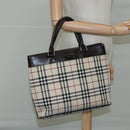 BURBERRY Nova Check Hand Bag Canvas Beige Auth 108646-24